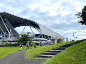 ノルディックウォーキングの様子